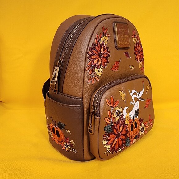 Disney The Nightmare Before Christmas Zero & Fall Pumpkin Head GID Mini Backpack - Picture 5 of 13